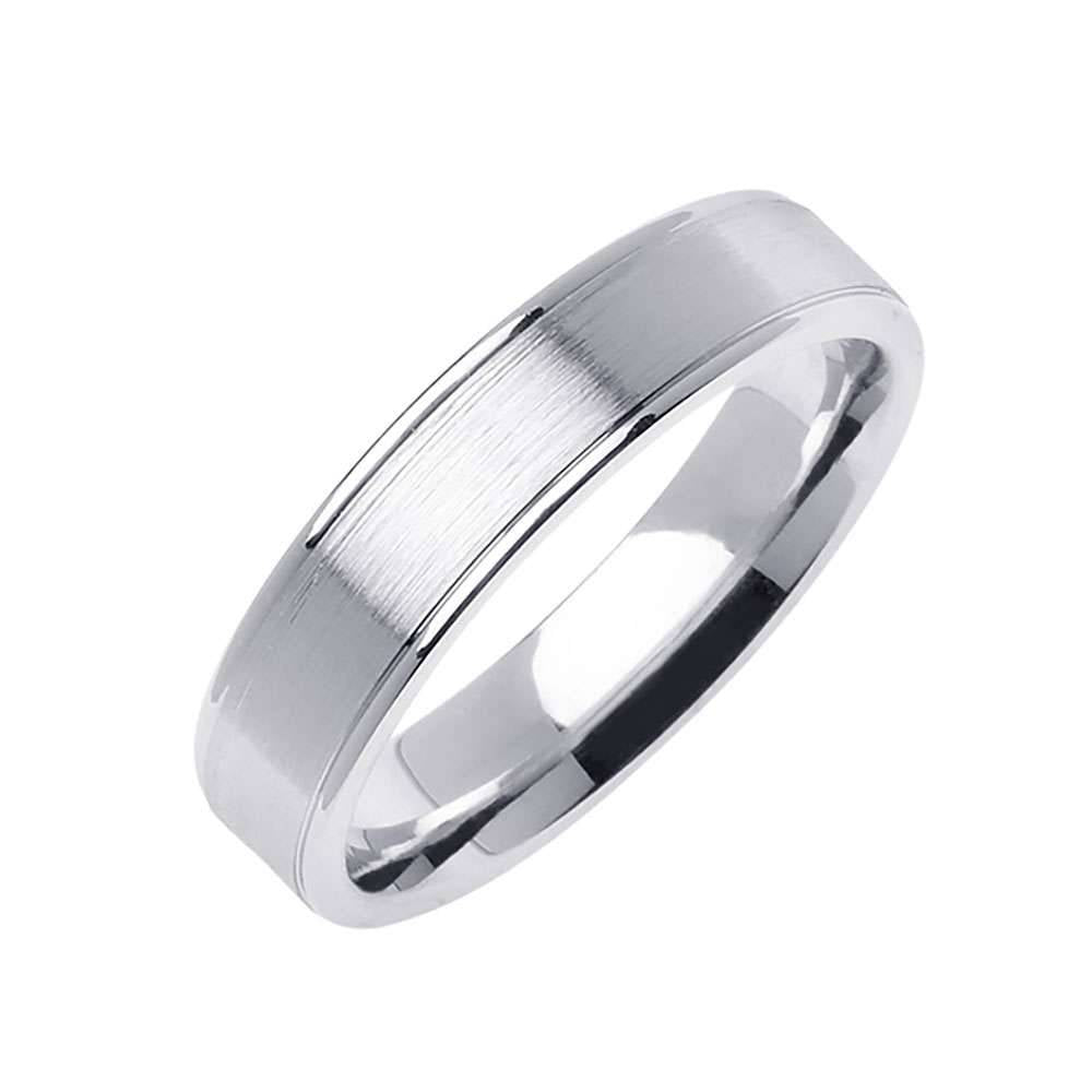 5mm Matte Center with Polished Edges Fancy Men's Wedding Band - BeverlyDiamonds