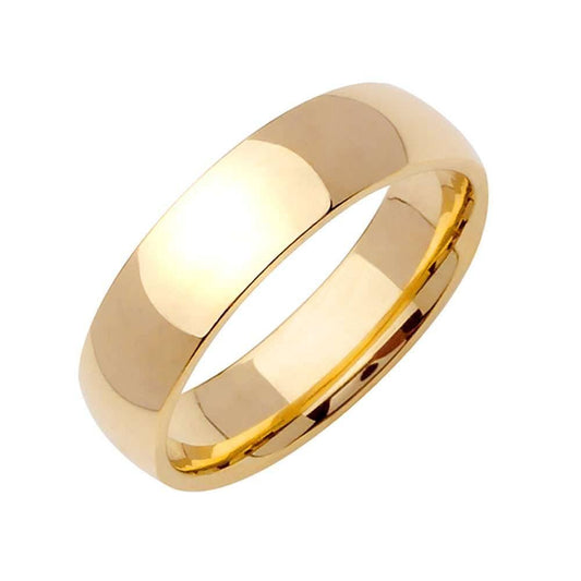 5mm Semi Dome Plain Men's Wedding Band (14k Yellow Gold) - BeverlyDiamonds