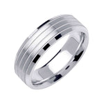 6.5mm 3 Row Millgrain Brushed Finish Fancy Men's Wedding Band - BeverlyDiamonds