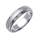 6.5mm 4 Row Milgrain with Brushed Finish Center Fancy Men's Wedding Band - BeverlyDiamonds