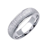 6.5mm Tree Bark Finish With Polished Edges Fancy Men's Wedding Band - BeverlyDiamonds