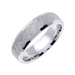 6mm Hammered Polished Edge Handmade Men's Wedding Band - BeverlyDiamonds