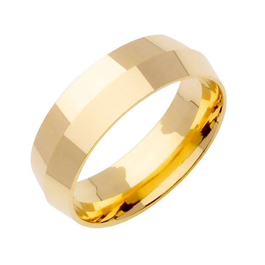 6mm Knife Edge Plain Men's Wedding Band (14k Yellow Gold) - BeverlyDiamonds