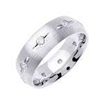 6mm Matte Finish Semi Dome Men's Diamond Wedding Band - BeverlyDiamonds