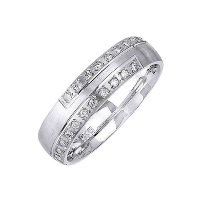 6mm Matte Finish Semi Dome Modern Style Men's Diamond Band - BeverlyDiamonds