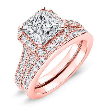 Wallflower Princess Diamond Bridal Set (Lab Grown Igi Cert) rosegold