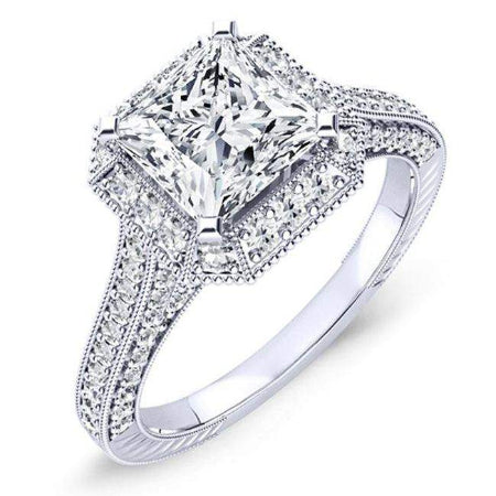 Wallflower Princess Diamond Engagement Ring (Lab Grown Igi Cert) whitegold
