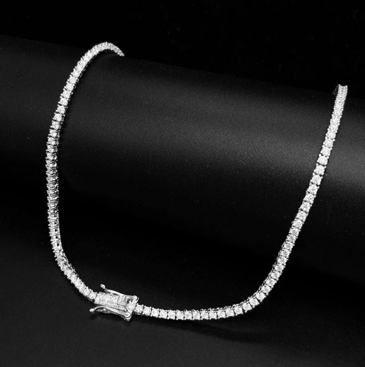 7ct Total Weight ROUND LAB DIAMOND 4 PRONG TENNIS NECKLACE - BeverlyDiamonds