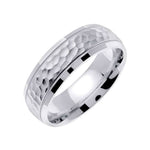 7mm Hammered Milgrain Handmade Men's Wedding Band - BeverlyDiamonds