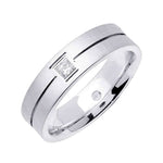 7mm Matte Finish Single Princess Cut Men's Diamond Wedding Band - BeverlyDiamonds