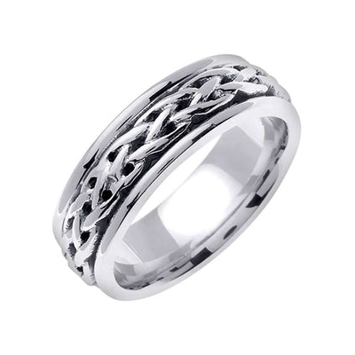 6.5mm Braided Center Pattern Celtic Men's Wedding Band