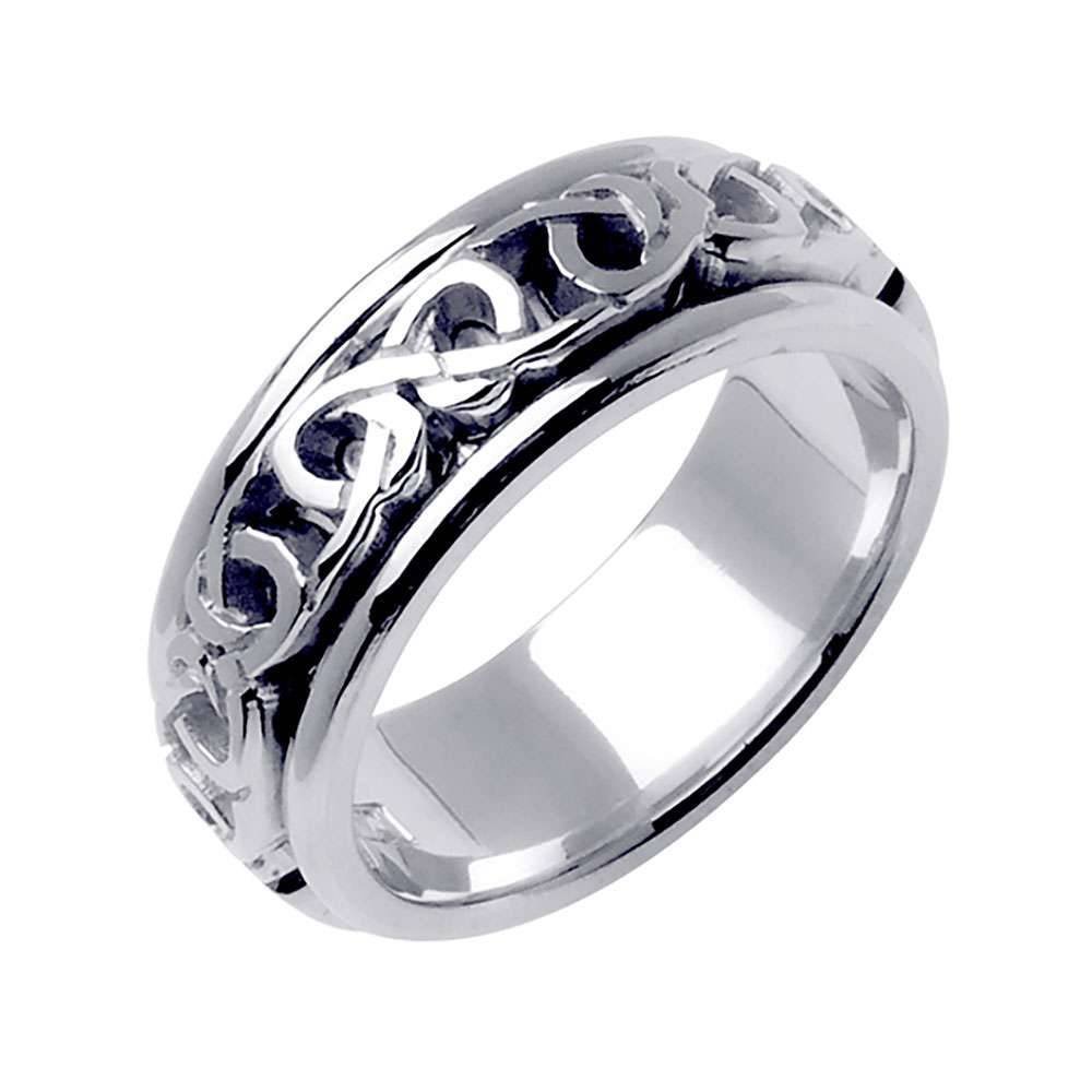 8mm Chain Link Pattern Celtic Men's Wedding Band - BeverlyDiamonds