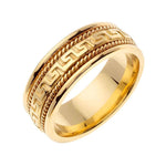 8mm Greek Key Rope Accent Celtic Men's Wedding Band - BeverlyDiamonds