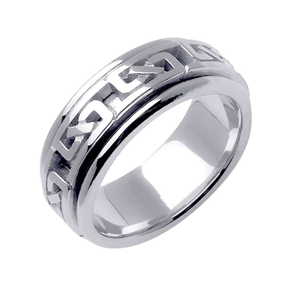 8mm Link Pattern Celtic Men's Wedding Band - BeverlyDiamonds