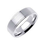 8mm Matte Center with Polished Edges Fancy Men's Wedding Band - BeverlyDiamonds