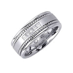 8mm Rope Accent Men's Diamond Wedding Band - BeverlyDiamonds