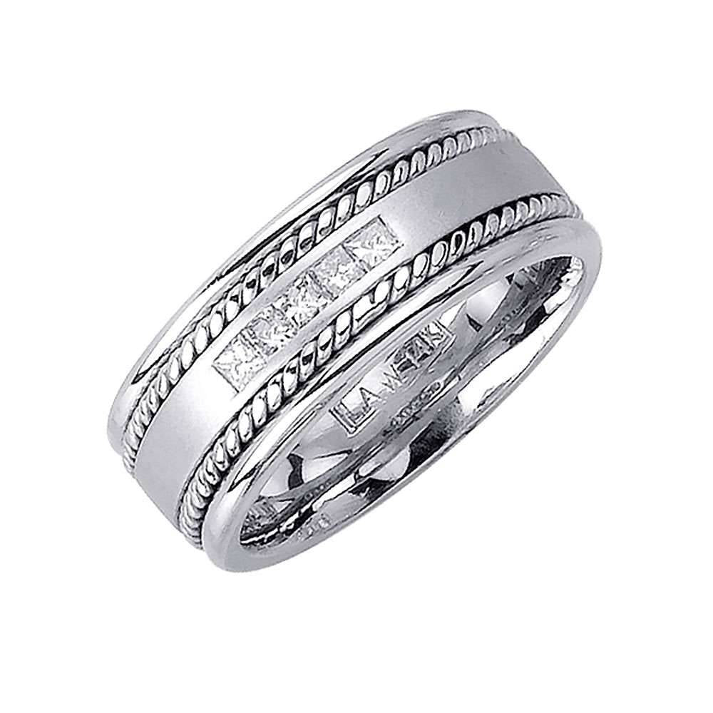 8mm Rope Accent Men's Diamond Wedding Band - BeverlyDiamonds