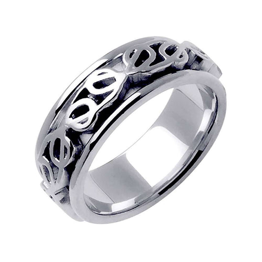 8mm Spiral Pattern Celtic Men's Wedding Band - BeverlyDiamonds