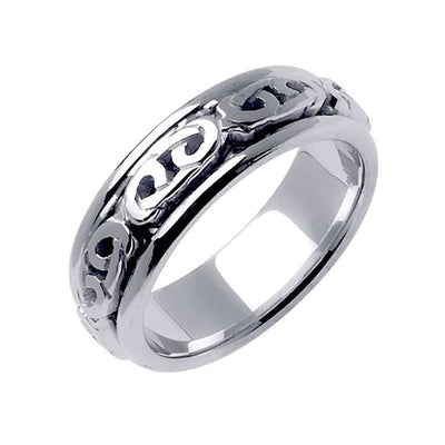 7mm Spiral Pattern Celtic Men's Wedding Band