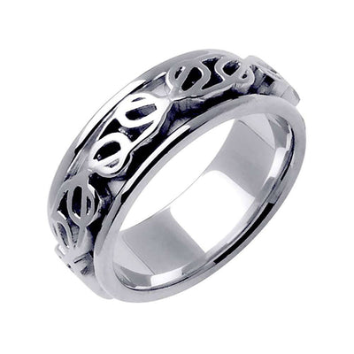 8mm Spiral Pattern Celtic Men's Wedding Band