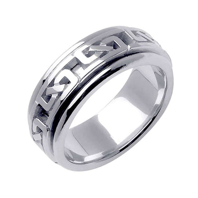 8mm Link Pattern Celtic Men's Wedding Band