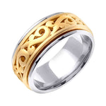 9.5mm Paisley Swirl Design Celtic Men's Wedding Band - BeverlyDiamonds