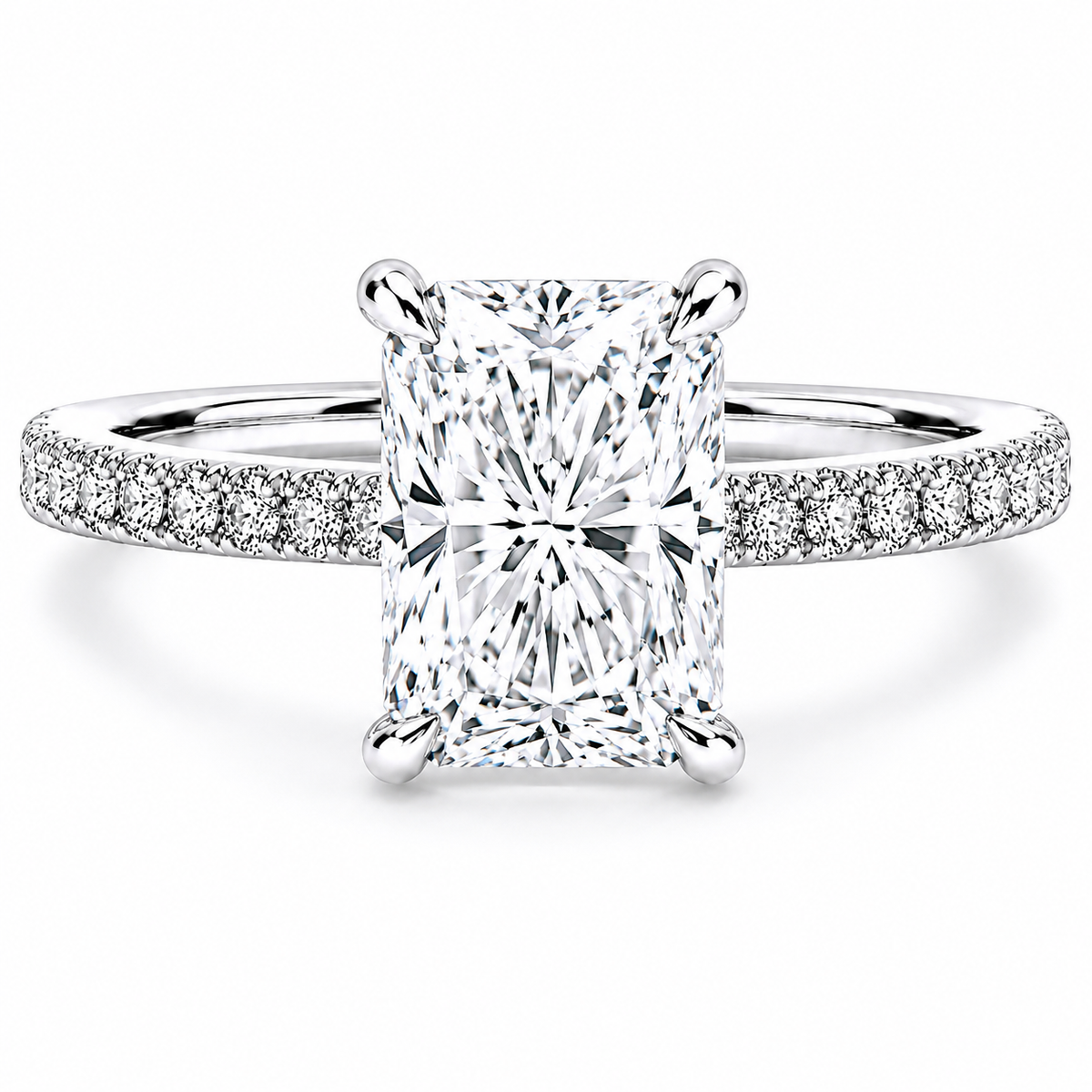 Hidden Halo Engagement Ring - Lab Radiant