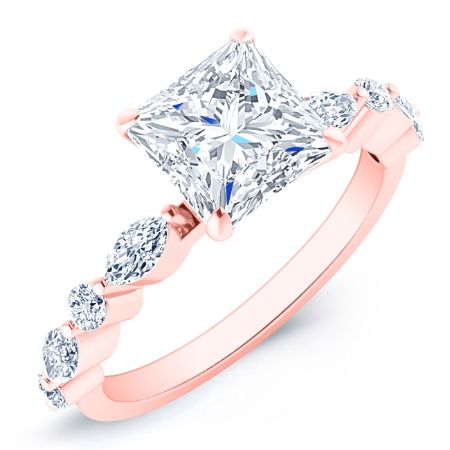 Redbud Princess Diamond Bridal Set (Lab Grown Igi Cert) rosegold