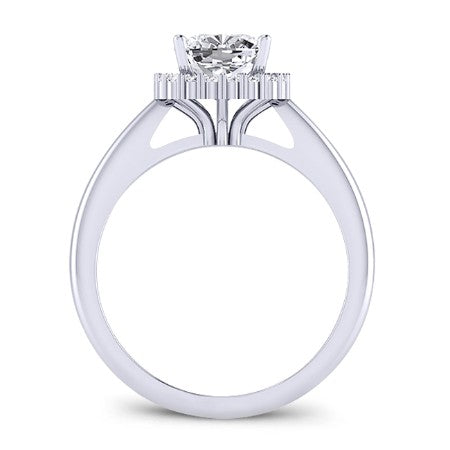Callalily Cushion Diamond Engagement Ring (Lab Grown Igi Cert) whitegold