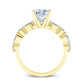 Redbud Cushion Diamond Engagement Ring (Lab Grown Igi Cert) yellowgold