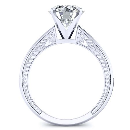 Peony Round Diamond Engagement Ring (Lab Grown Igi Cert) whitegold