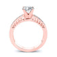 Lotus Round Diamond Engagement Ring (Lab Grown Igi Cert) rosegold