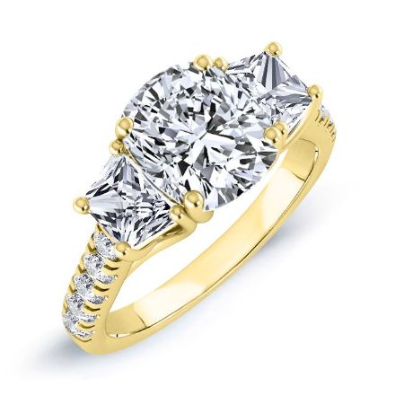 Marjoram Cushion Diamond Bridal Set (Lab Grown Igi Cert) yellowgold