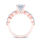 Redbud Princess Diamond Engagement Ring (Lab Grown Igi Cert) rosegold