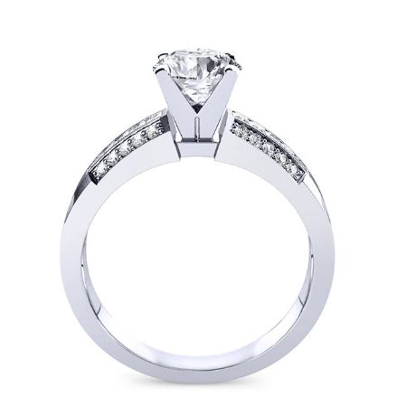 Crocus Round Diamond Engagement Ring (Lab Grown Igi Cert) whitegold