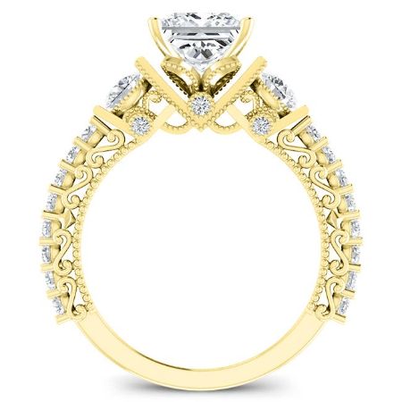 Belle Princess Diamond Engagement Ring (Lab Grown Igi Cert) yellowgold