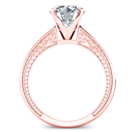 Peony Round Diamond Engagement Ring (Lab Grown Igi Cert) rosegold
