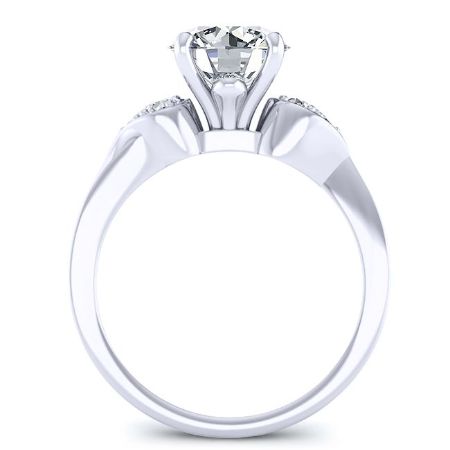 Hibiscus Round Diamond Engagement Ring (Lab Grown Igi Cert) whitegold