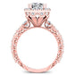 Canna Cushion Diamond Engagement Ring (Lab Grown Igi Cert) rosegold