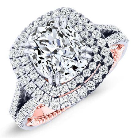 Lupin Cushion Diamond Bridal Set (Lab Grown Igi Cert) whitegold