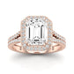 Tea Rose Emerald Diamond Bridal Set (Lab Grown Igi Cert) rosegold