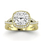 Moonflower Cushion Diamond Bridal Set (Lab Grown Igi Cert) yellowgold