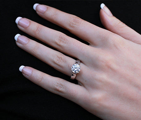 Lavender Round Diamond Engagement Ring (Lab Grown Igi Cert) whitegold