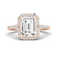 Desert Rose Emerald Diamond Bridal Set (Lab Grown Igi Cert) rosegold