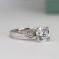 Hibiscus Round Diamond Engagement Ring (Lab Grown Igi Cert) whitegold