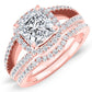 Honesty Princess Diamond Bridal Set (Lab Grown Igi Cert) rosegold