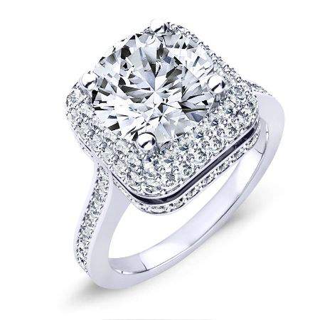 Indigo Round Diamond Engagement Ring (Lab Grown Igi Cert) whitegold