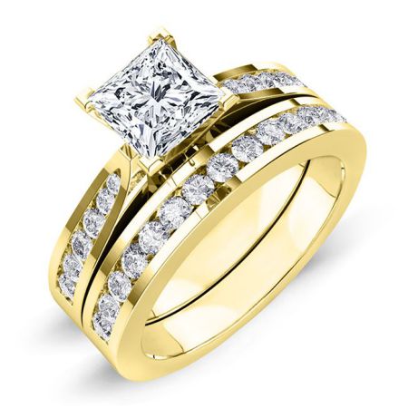 Petunia Princess Diamond Bridal Set (Lab Grown Igi Cert) yellowgold