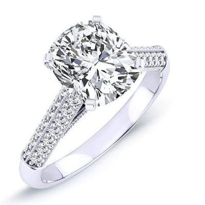 Iberis Cushion Diamond Engagement Ring (Lab Grown Igi Cert) whitegold