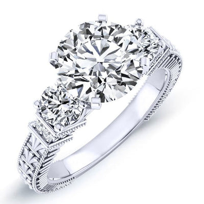 Angelonia Round Diamond Engagement Ring (Lab Grown Igi Cert) whitegold